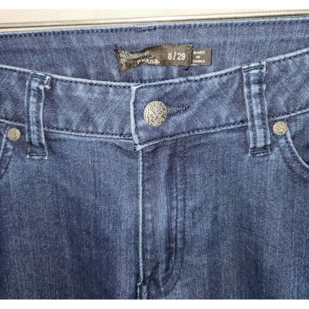 Prana Women 8/29 Skinny Jeans Denim Pants Indigo EUC